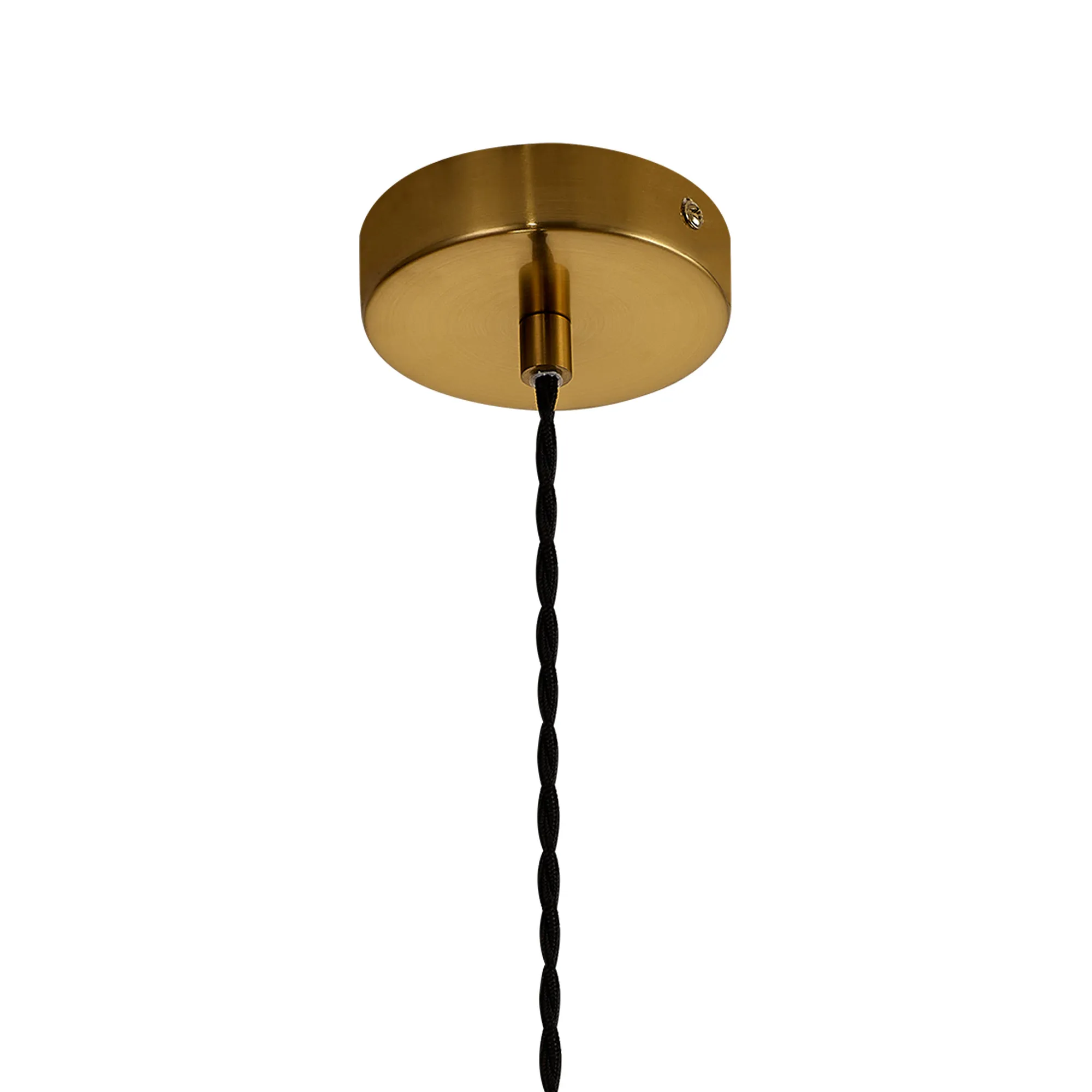 Dreifa 1.5m Single Pendant, 1 x E27, Gilt Bronze/Black Twisted Cable (Maximum Load 1.5kg) D0797  Deco Dreifa Pendant